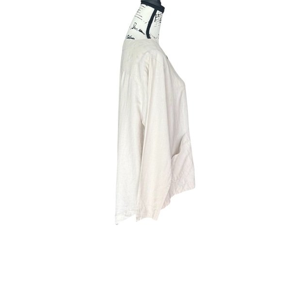 Neiman Marcus 100% Linen Button-Down Cream XL - Picture 2 of 7